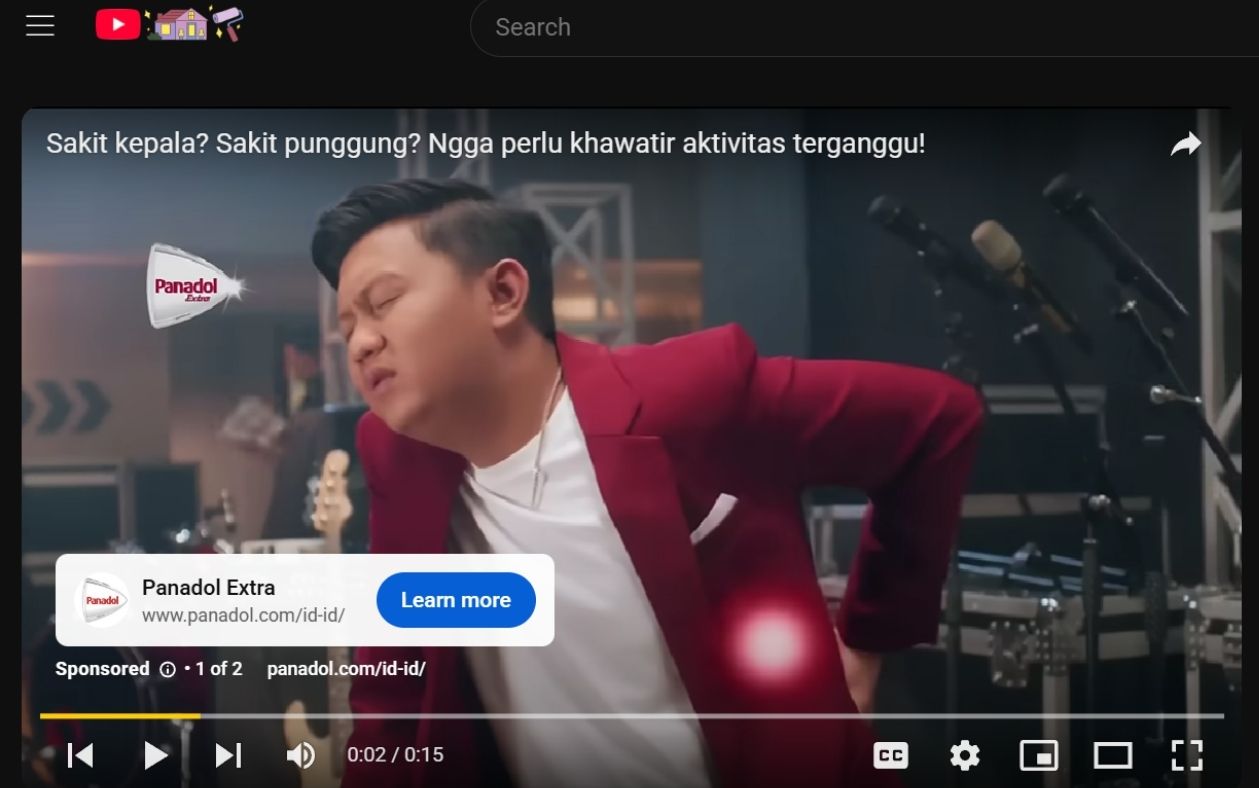 Contoh YouTube Ads salah satu jenis campaign Google Ads
